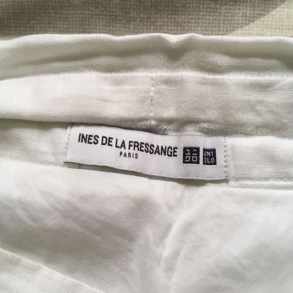 Ines de La Fressange x Uniqlo white bow tie linen cotton skirt size XXS EUC - Picture 6 of 10